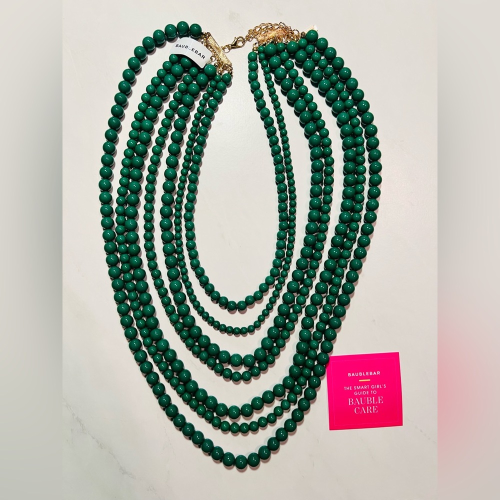 BaubleBar NWT Green Beaded Necklace